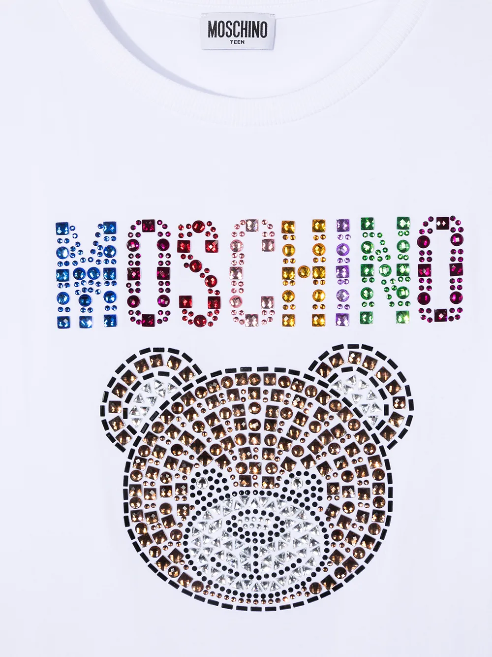 фото Moschino kids футболка с декором teddy bear и логотипом