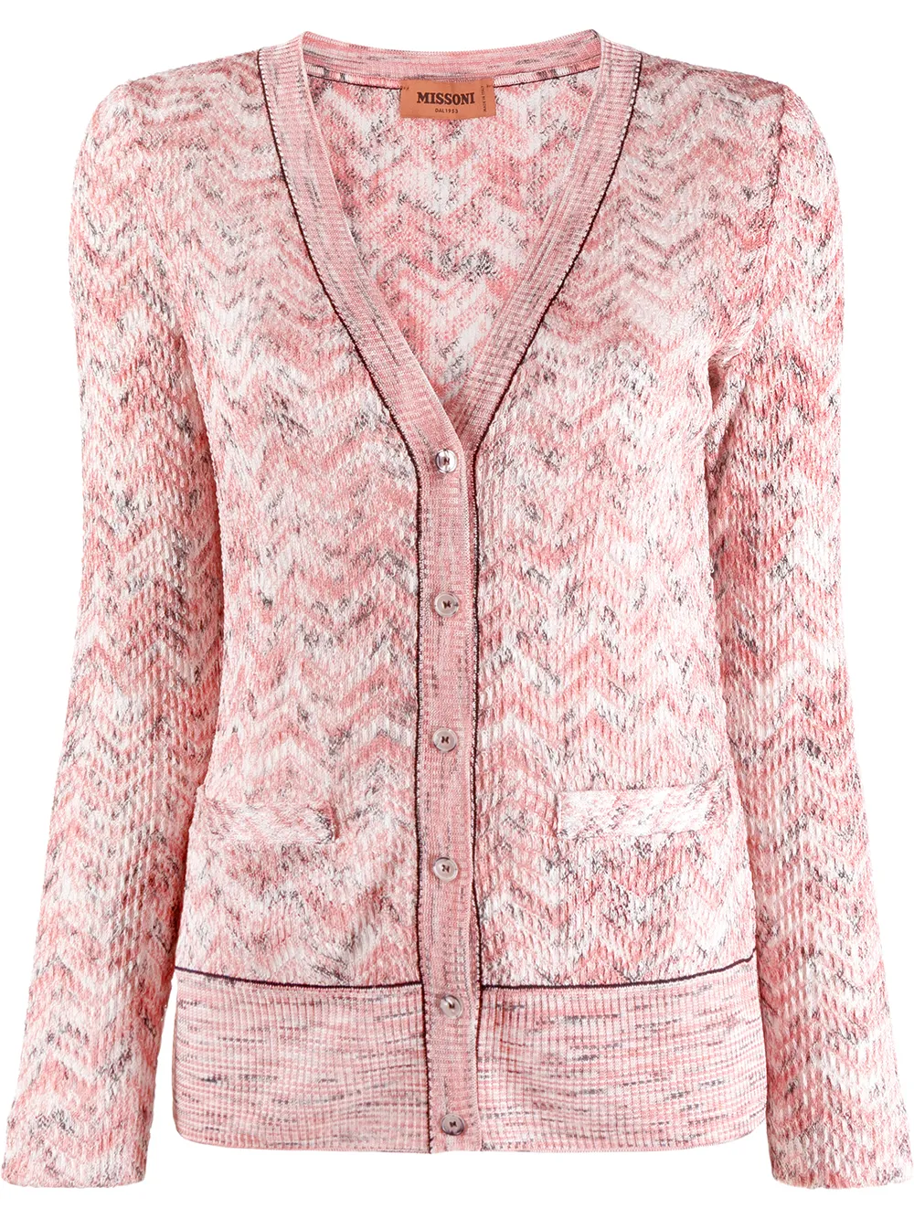 zigzag stripe knit cardigan