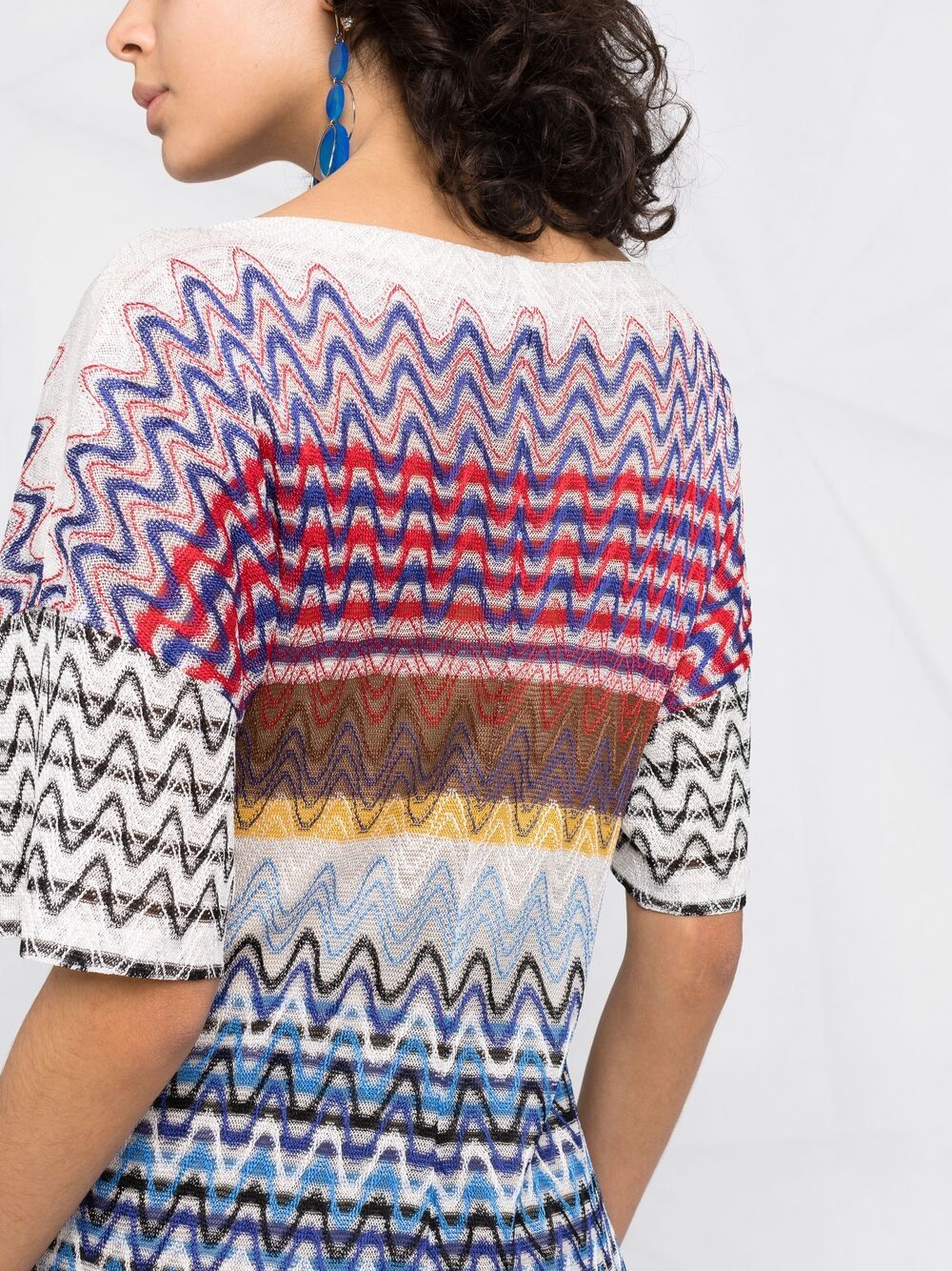 фото Missoni трикотажное платье мини в полоску