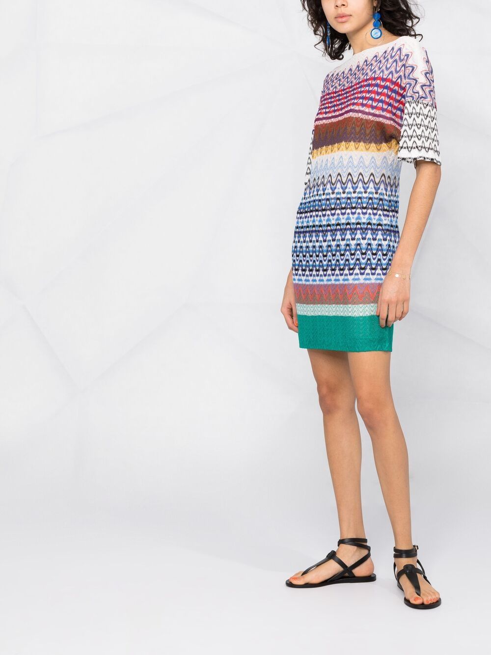 фото Missoni трикотажное платье мини в полоску