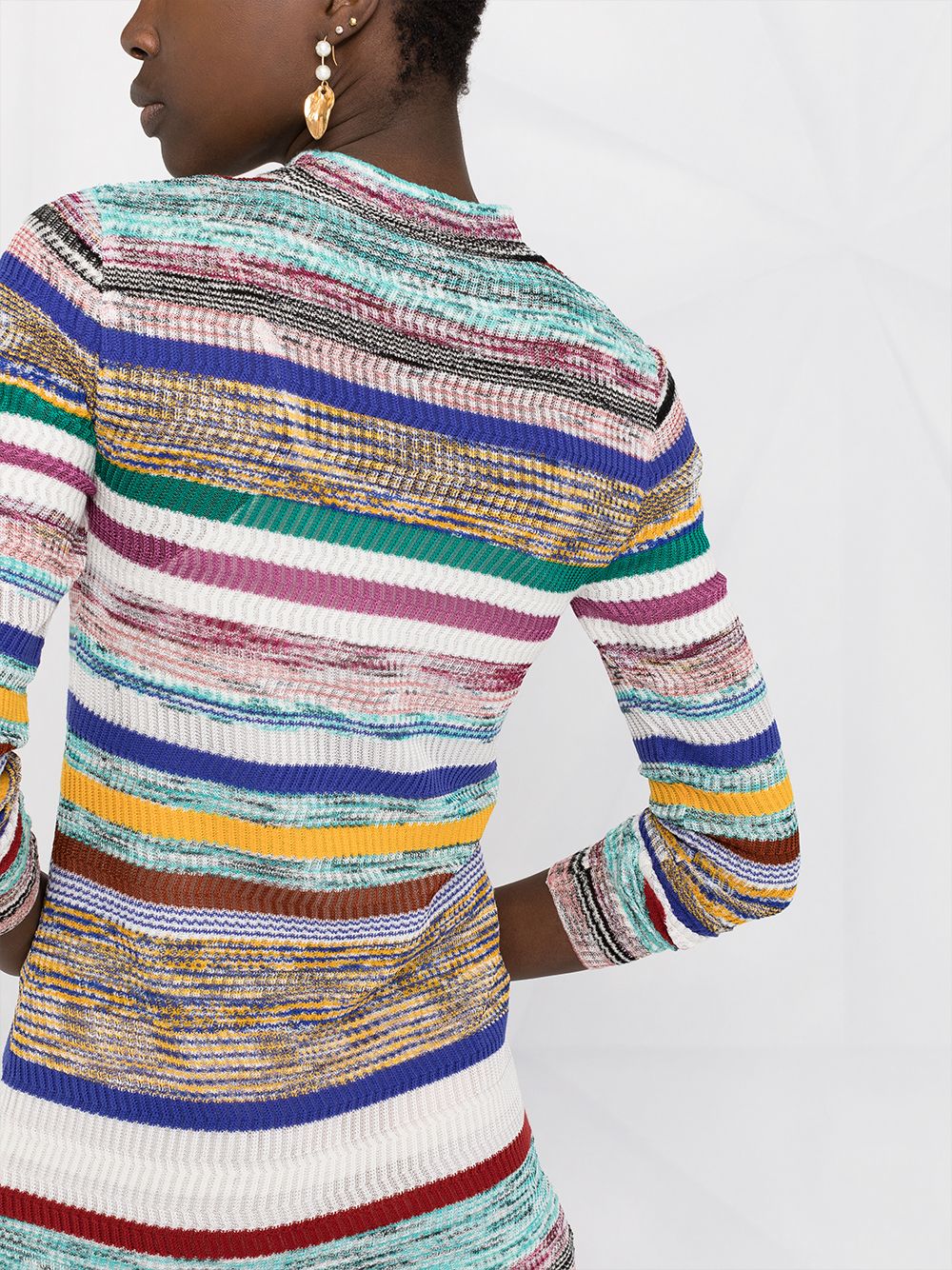 фото Missoni трикотажное платье мини в полоску