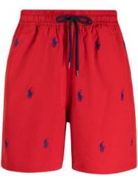 ＜Farfetch＞ ★9%OFF！Polo Ralph Lauren ロゴ トランクス水着 - レッド画像