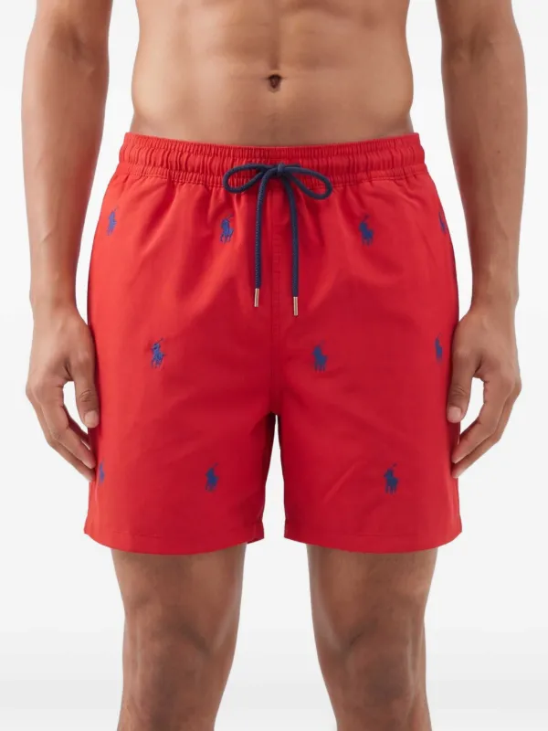 Polo Ralph Lauren logo-embroidered Drawstring Swim Shorts | Red