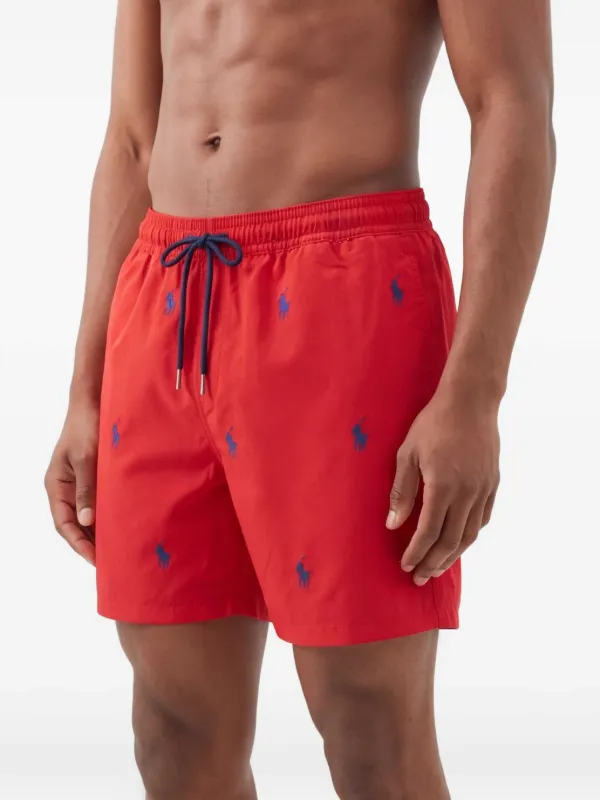 Polo Ralph Lauren logo-embroidered Drawstring Swim Shorts | Red