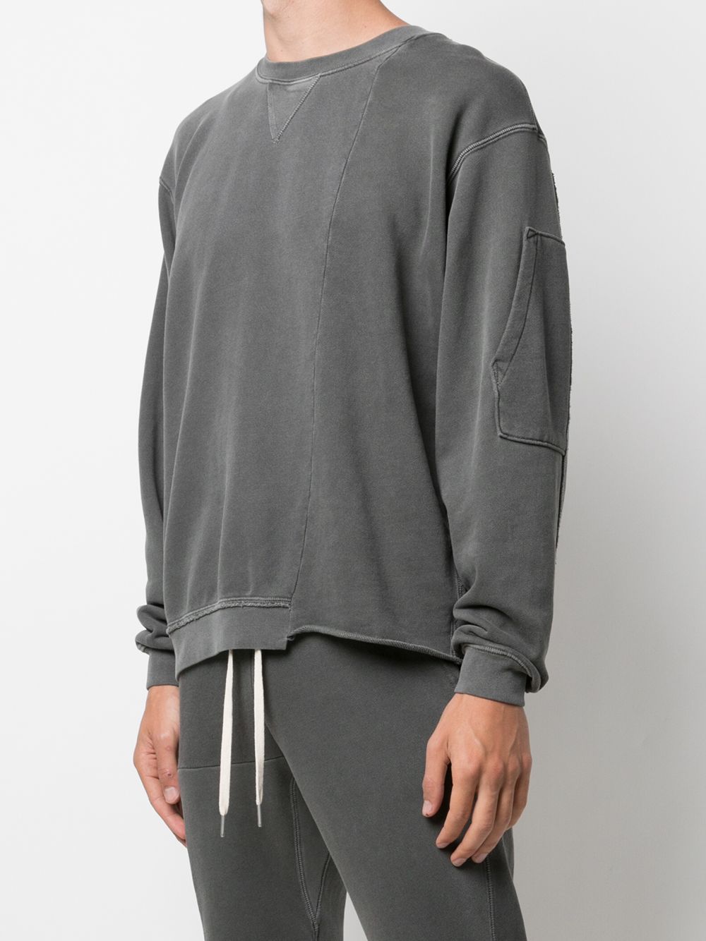 John Elliott Raw Edge Jacquard Terry Crewneck Top In Washed