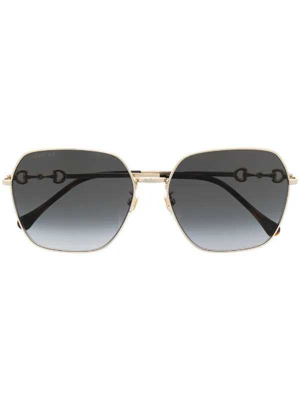 gucci gold square sunglasses