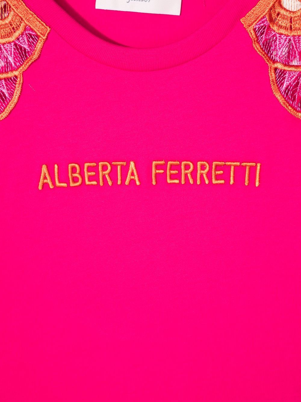 фото Alberta ferretti kids футболка с вышитым логотипом