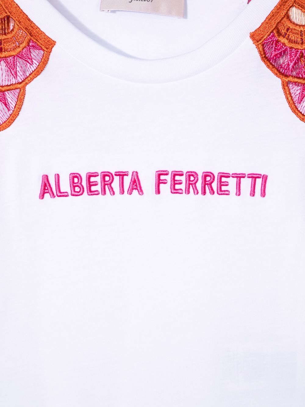 фото Alberta ferretti kids футболка с вышитым логотипом