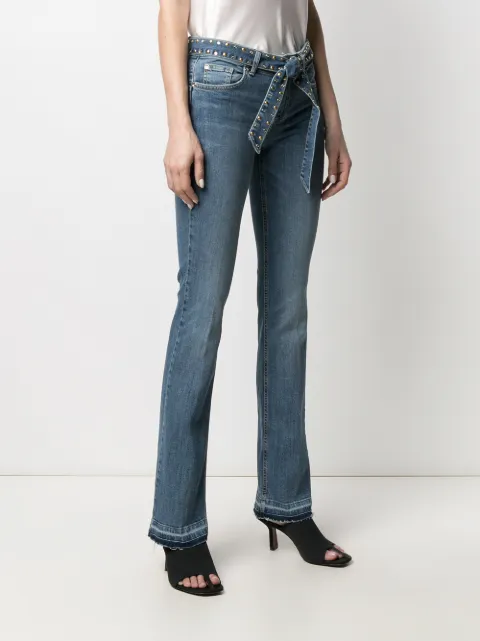 Shop LIU JO belted bootcut jeans with Express Delivery - FARFETCH
