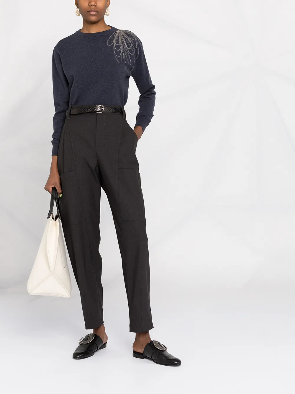 фото Brunello cucinelli строгие брюки с завышенной талией