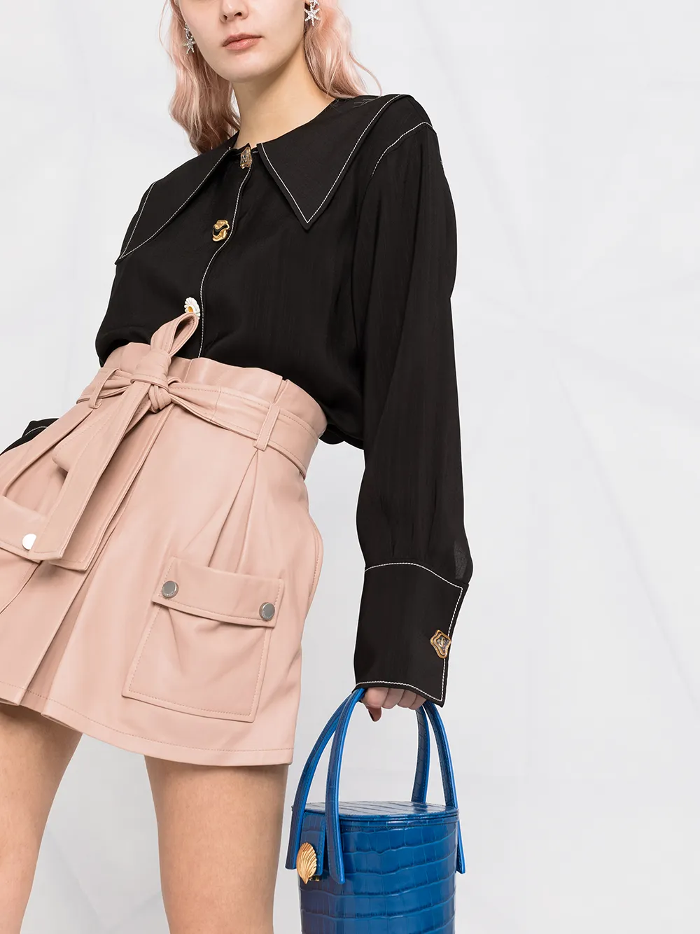 фото Red valentino юбка-шорты с завязками и карманами