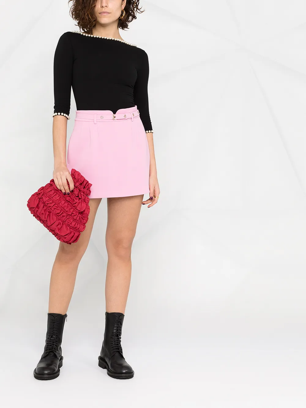 фото Red valentino юбка-шорты с завышенной талией и поясом