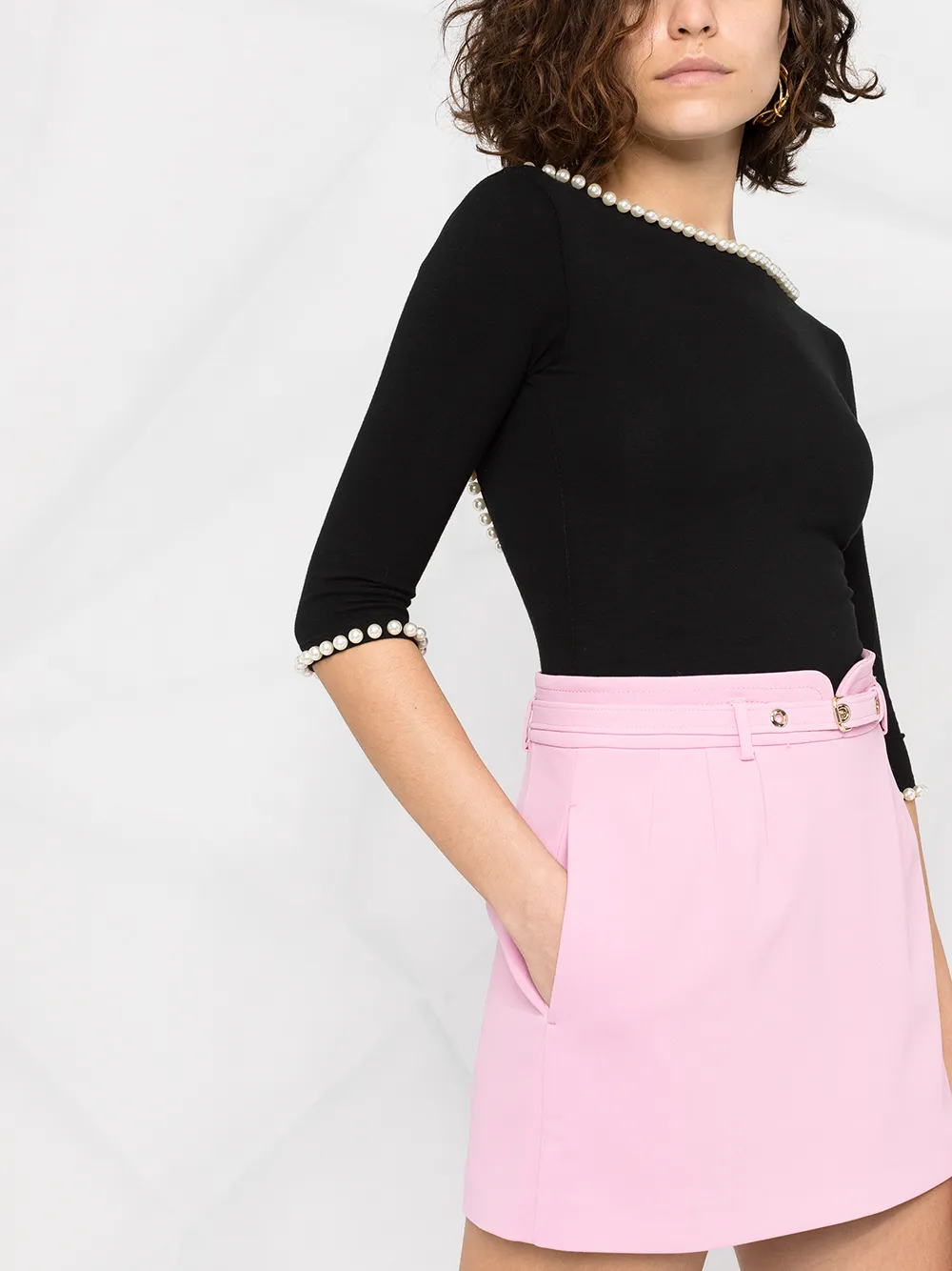 фото Red valentino юбка-шорты с завышенной талией и поясом