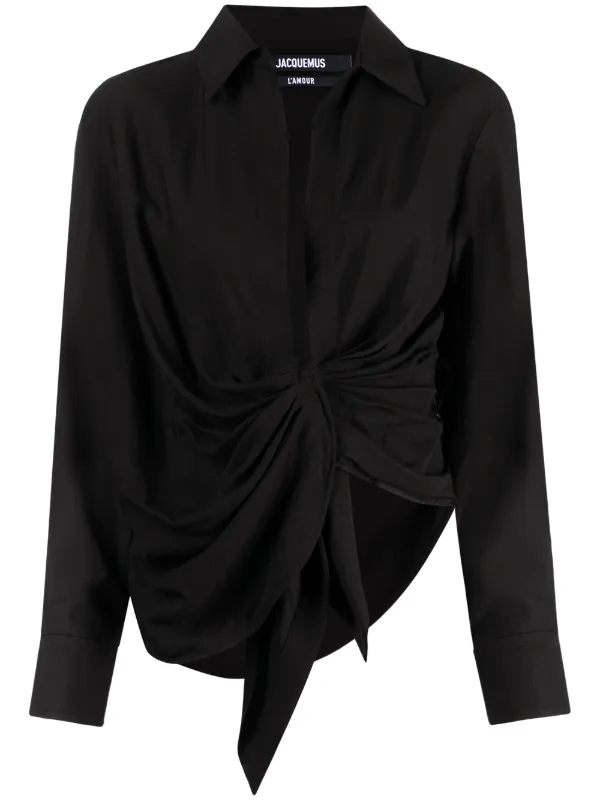 black tie front shirt womens