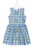Simonetta geometric-print empire-line sleeveless dress - Blue