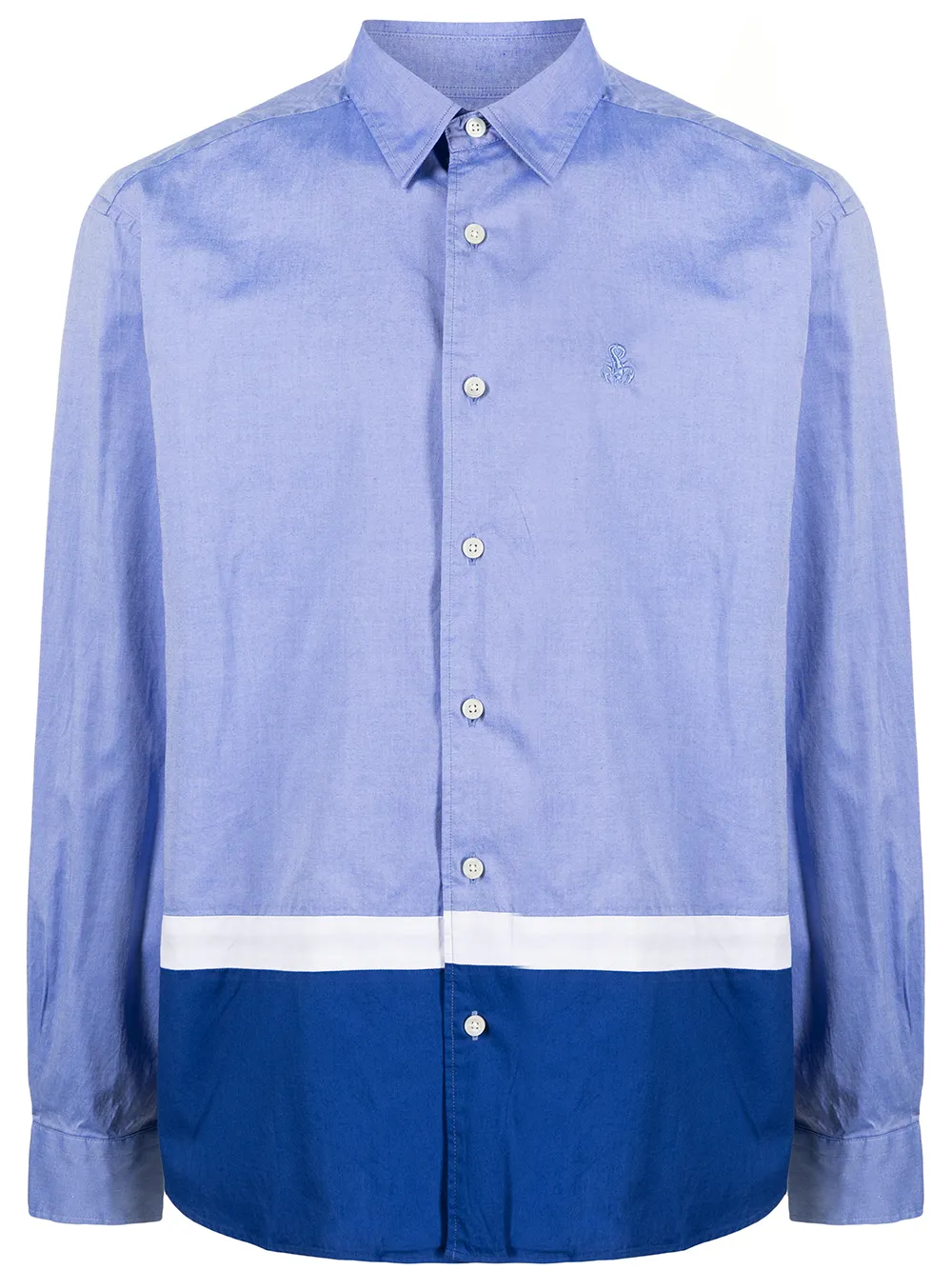 Sophnet Two-tone Button-up Shirt In Blue