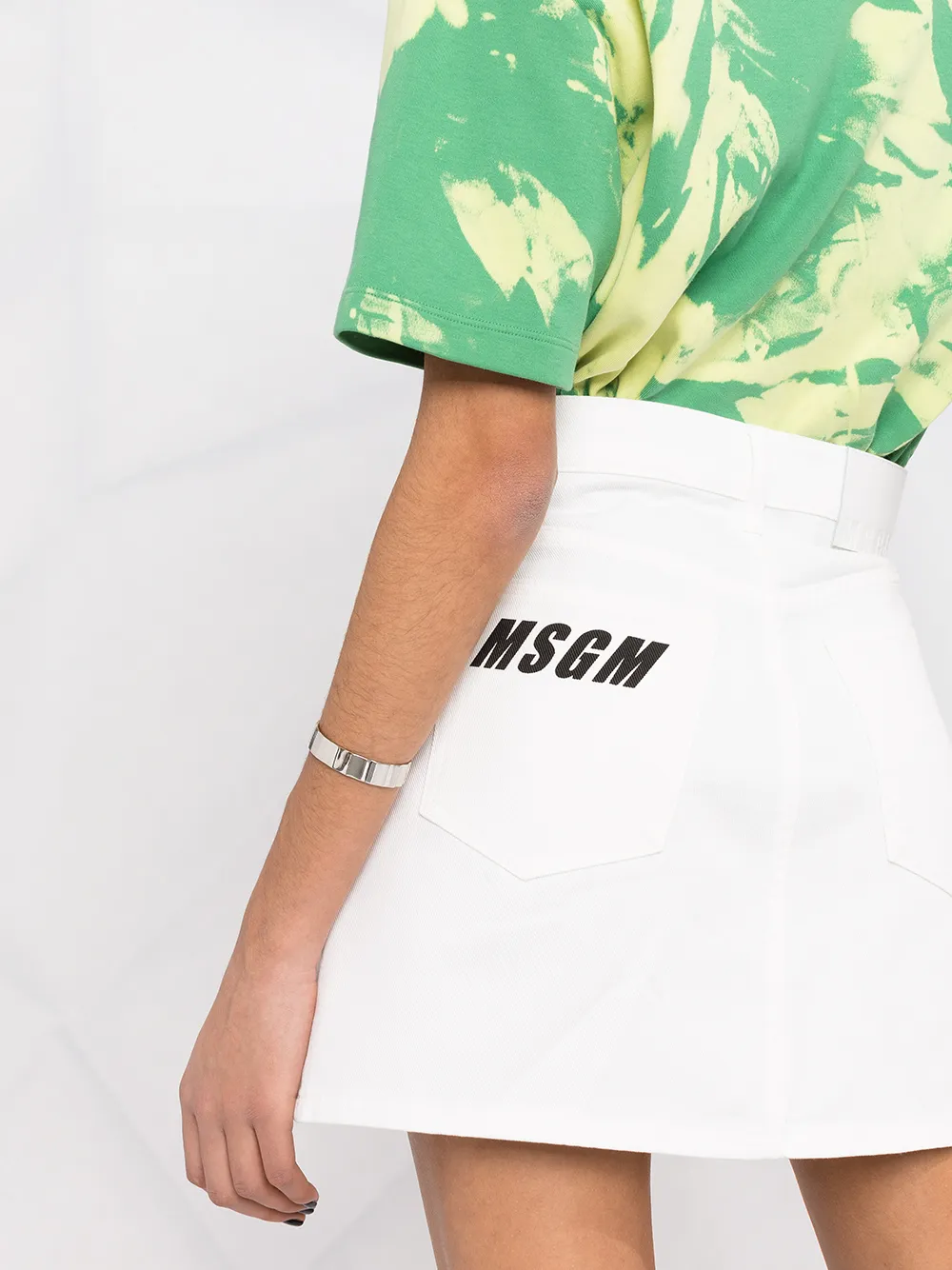 фото Msgm юбка мини с вышитым логотипом