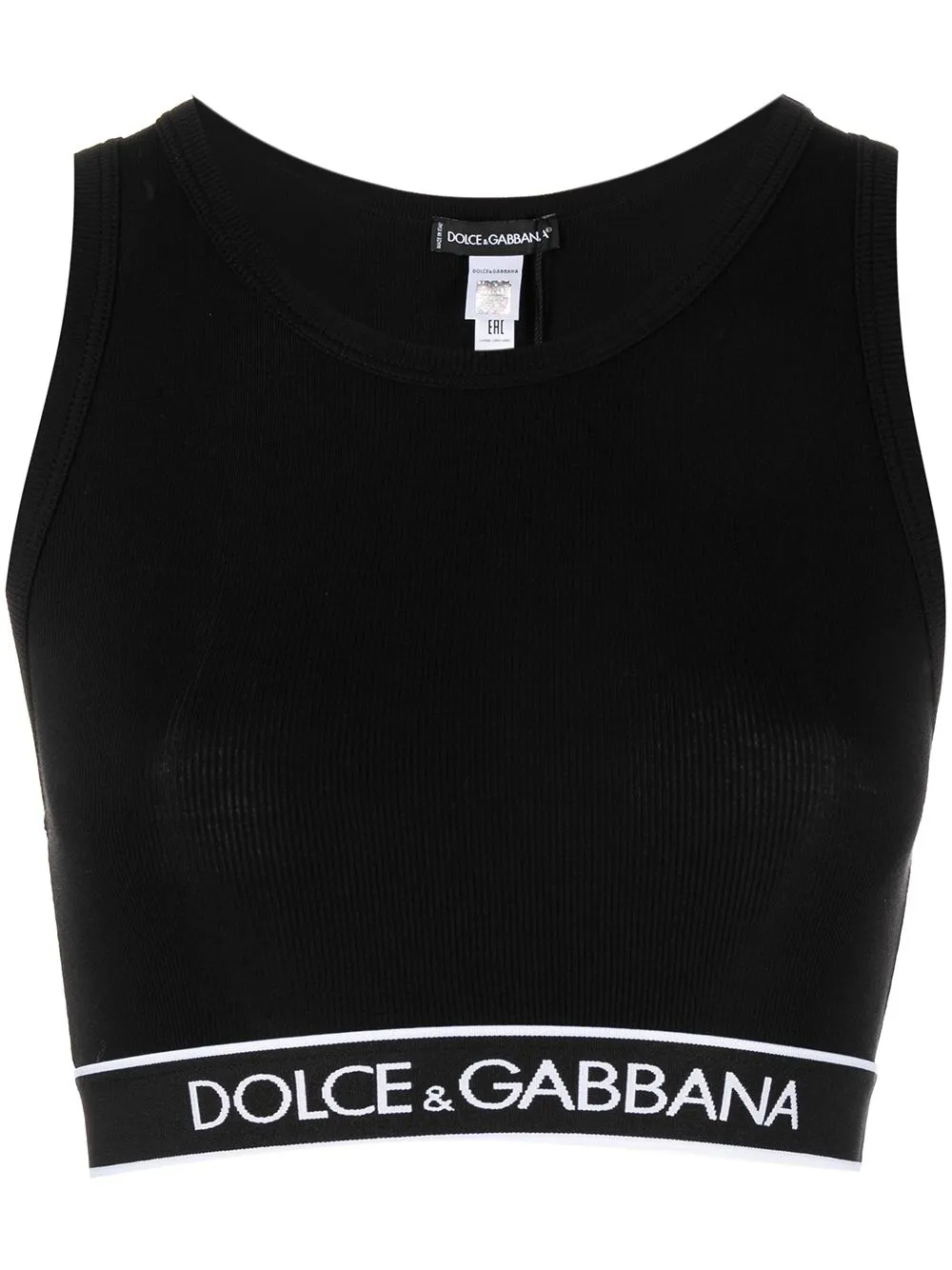 Dolce & Gabbana Logo-print Cropped Vest Top In Black | ModeSens