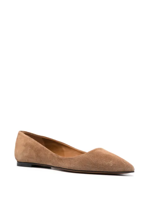 tan suede ballet pumps