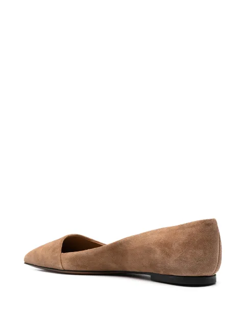 tan suede ballet pumps