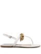 Image 1 of Moschino logo-chain thong-strap sandals