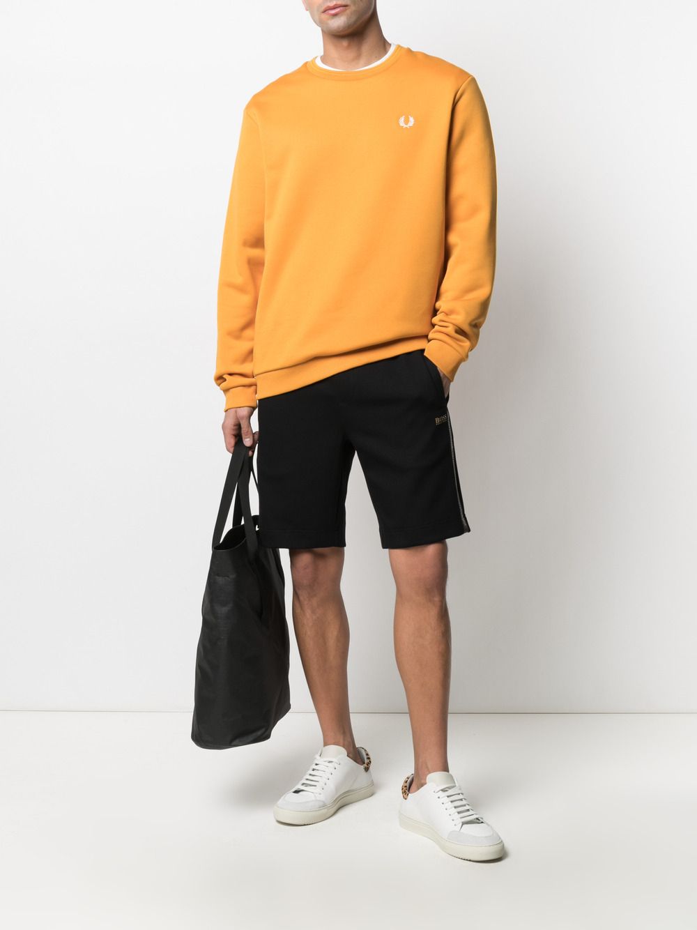 Shop BOSS side logo-stripe shorts with Express Delivery - FARFETCH