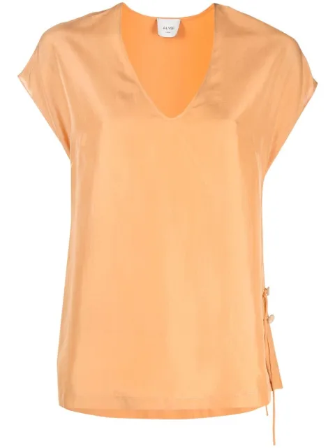 Alysi V-neck silk blouse