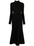 Macgraw high-neck flared midi dress - Black