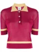 Image 1 of L'Autre Chose contrast-trim lurex polo shirt