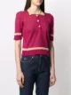 L'Autre Chose contrast-trim lurex polo shirt