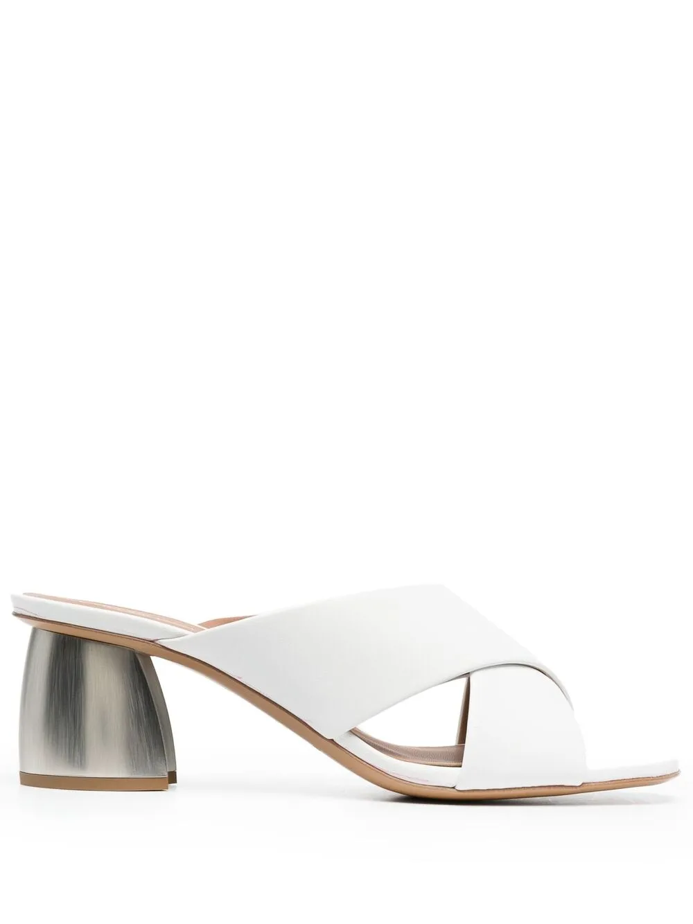 Emporio Armani Crossover-straps Leather Sandals In White