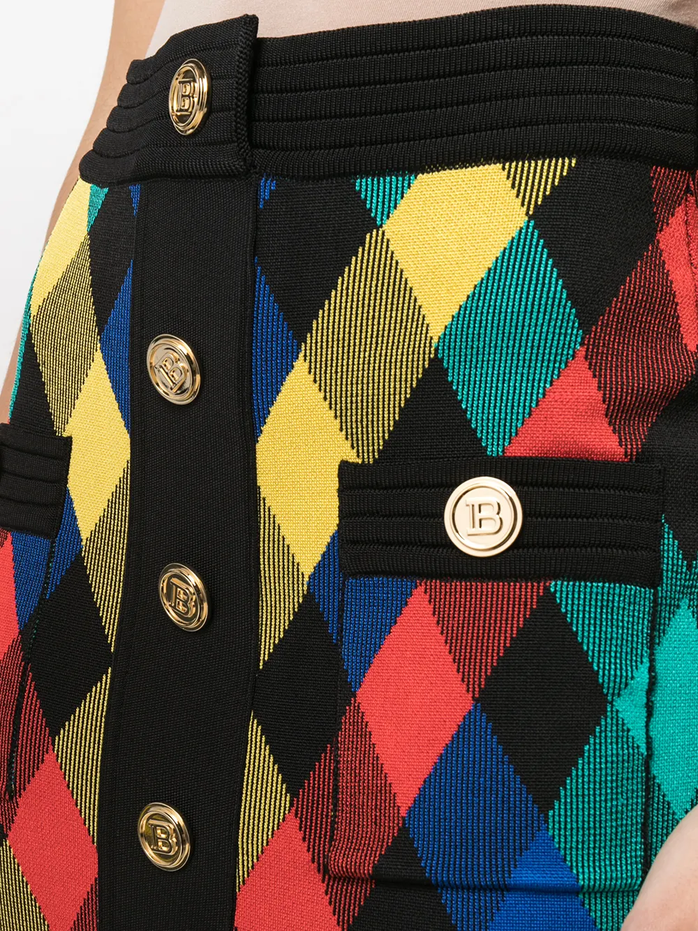 фото Balmain трикотажная юбка в клетку