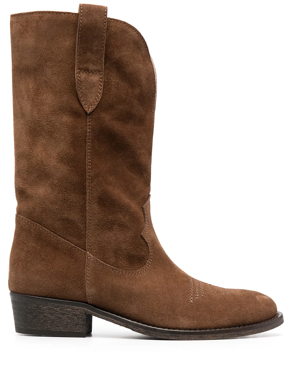 Via Roma 15 Stitch-Detail Boots - Brown