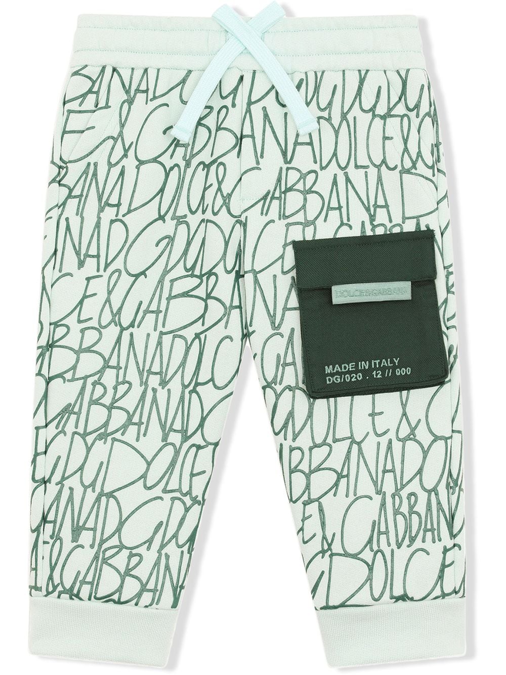 Dolce & Gabbana Babies' All-over Logo Jogging Trousers In Green
