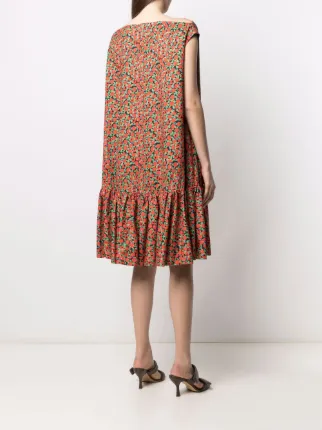 tomato-print ruffled shift dress展示图