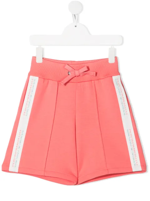 Emporio Armani Kids logo-tape track shorts