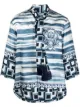 Image 1 of Dolce & Gabbana scarf-detail majolica-print shirt