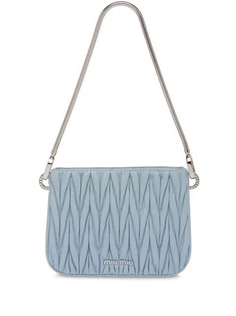 miu sassy matelassé nappa leather handbag