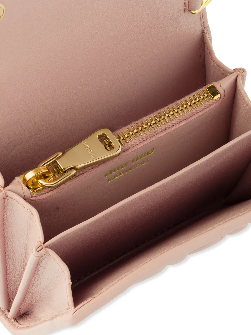 Shop Miu Miu quilted compact wallet on chain with Express Delivery