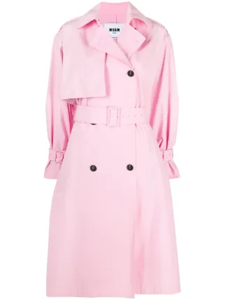 MSGM pink mid-length trench coat for 