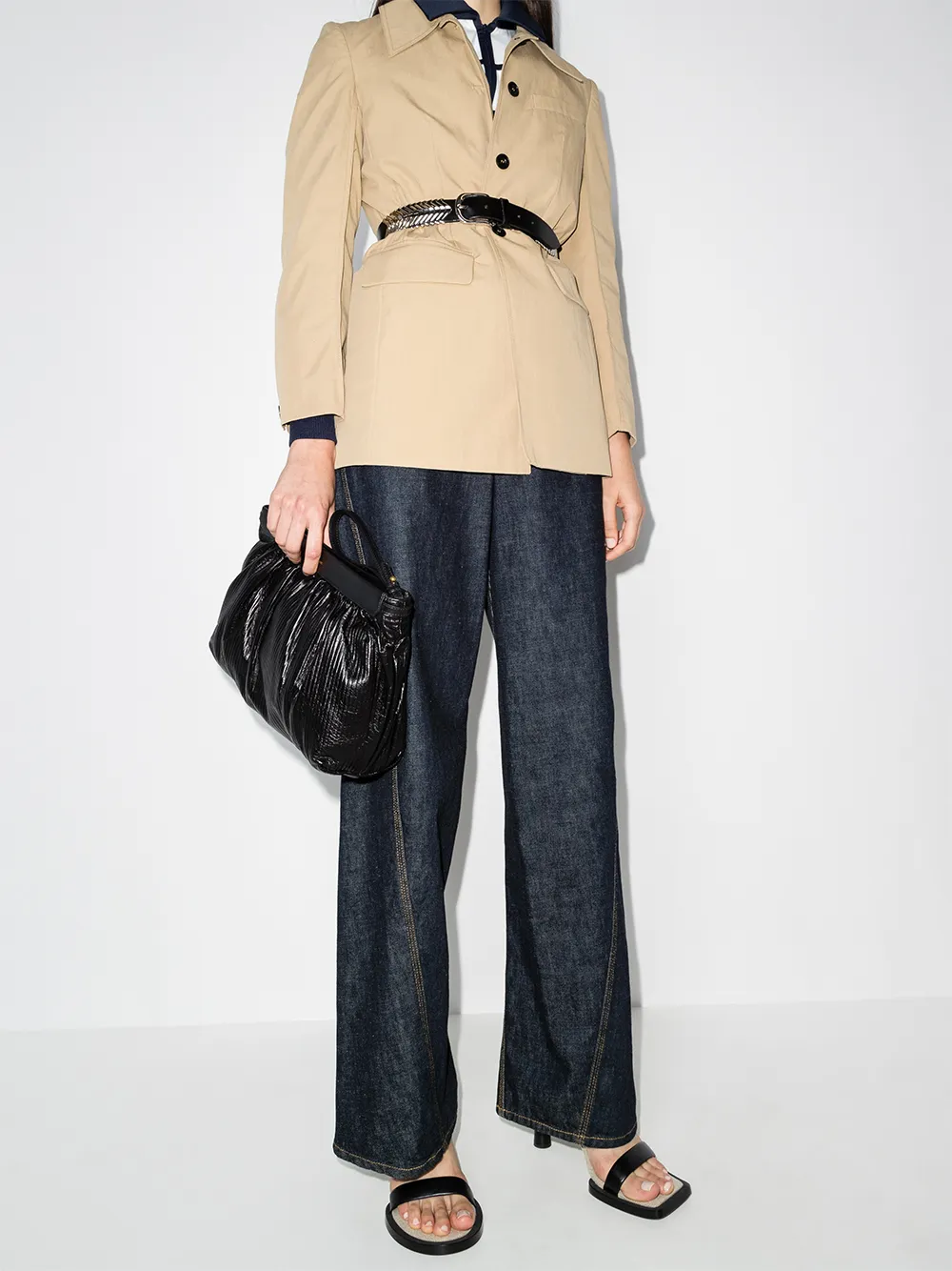 Image 2 of Isabel Marant Luz ribbed ruched clutch