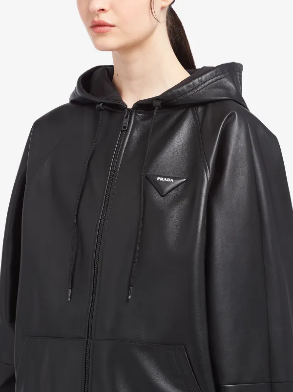 Vince hooded outlet leather jacket