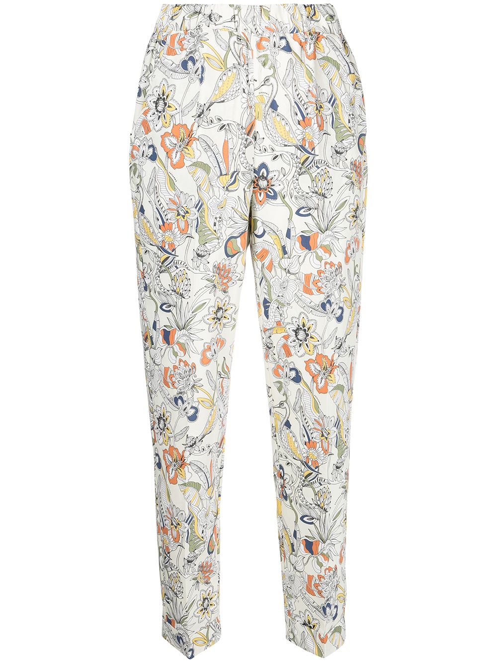 фото Ermanno ermanno брюки с цветочным принтом и эластичным поясом