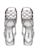 Miu Miu metallic crystal-embellished slingback pumps