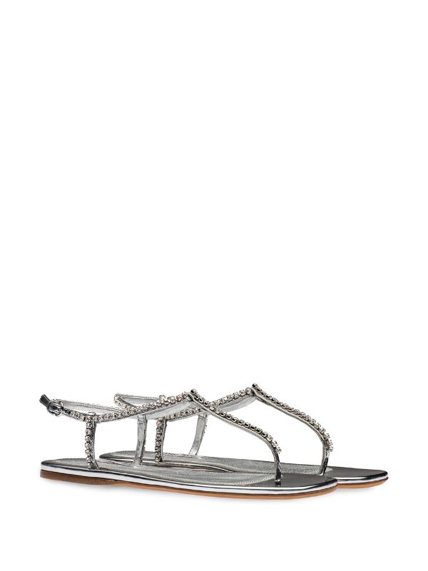 Miu Miu Crystal Strap Sandals Farfetch