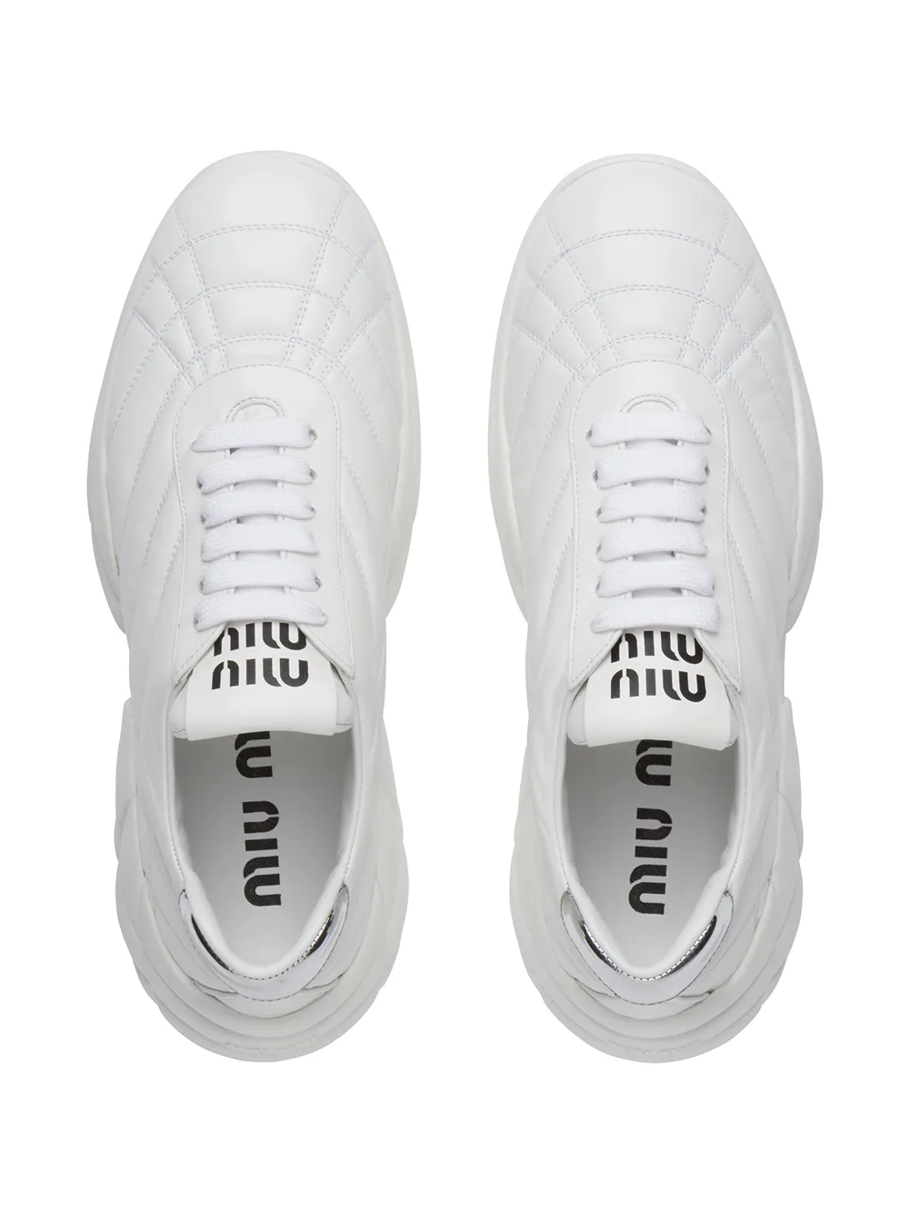 Miu panelled low-top sneakers White