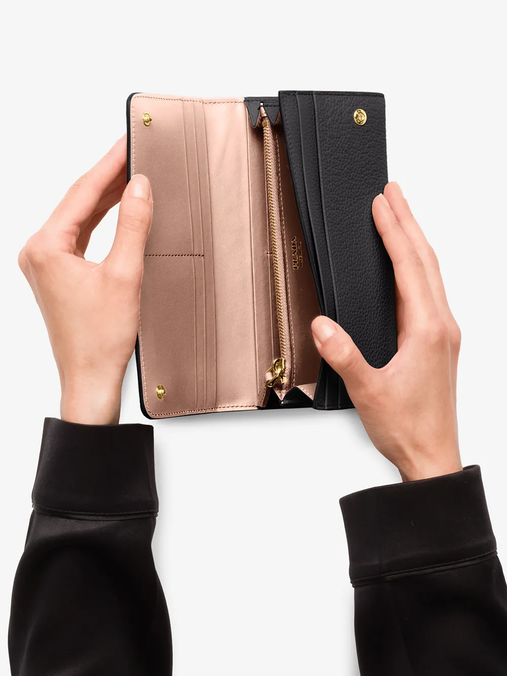 Prada Carteira Grande Com Placa De Logo Farfetch
