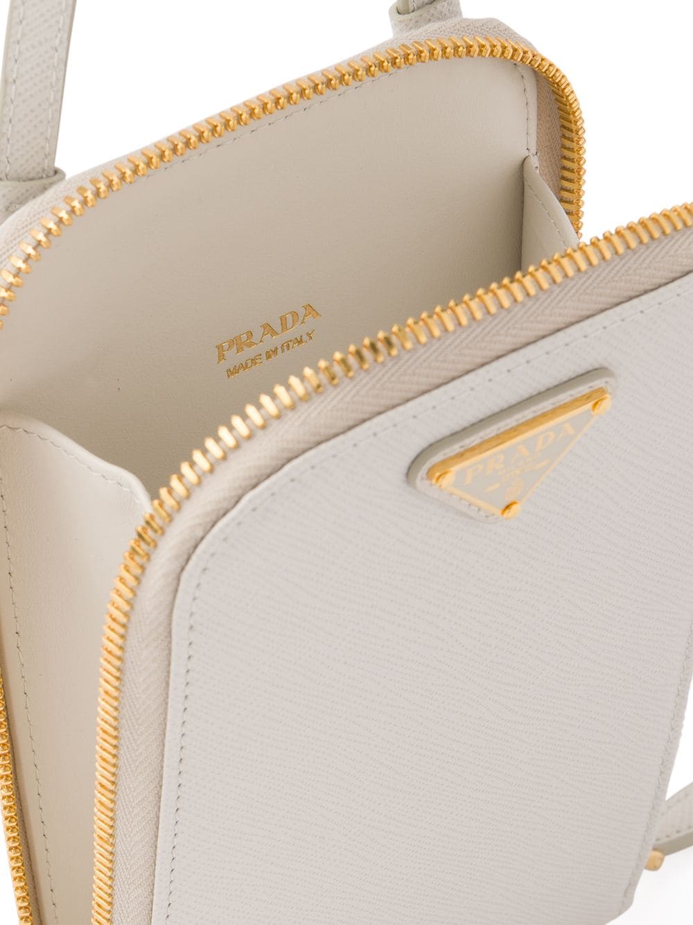 Shop Prada Logo-plaque Mini Bag In White