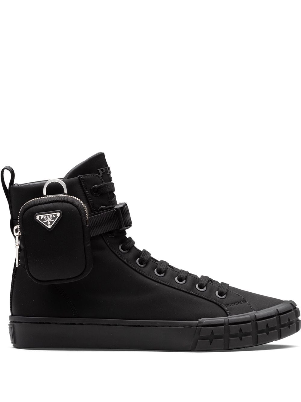 Mens high top prada sneakers hotsell