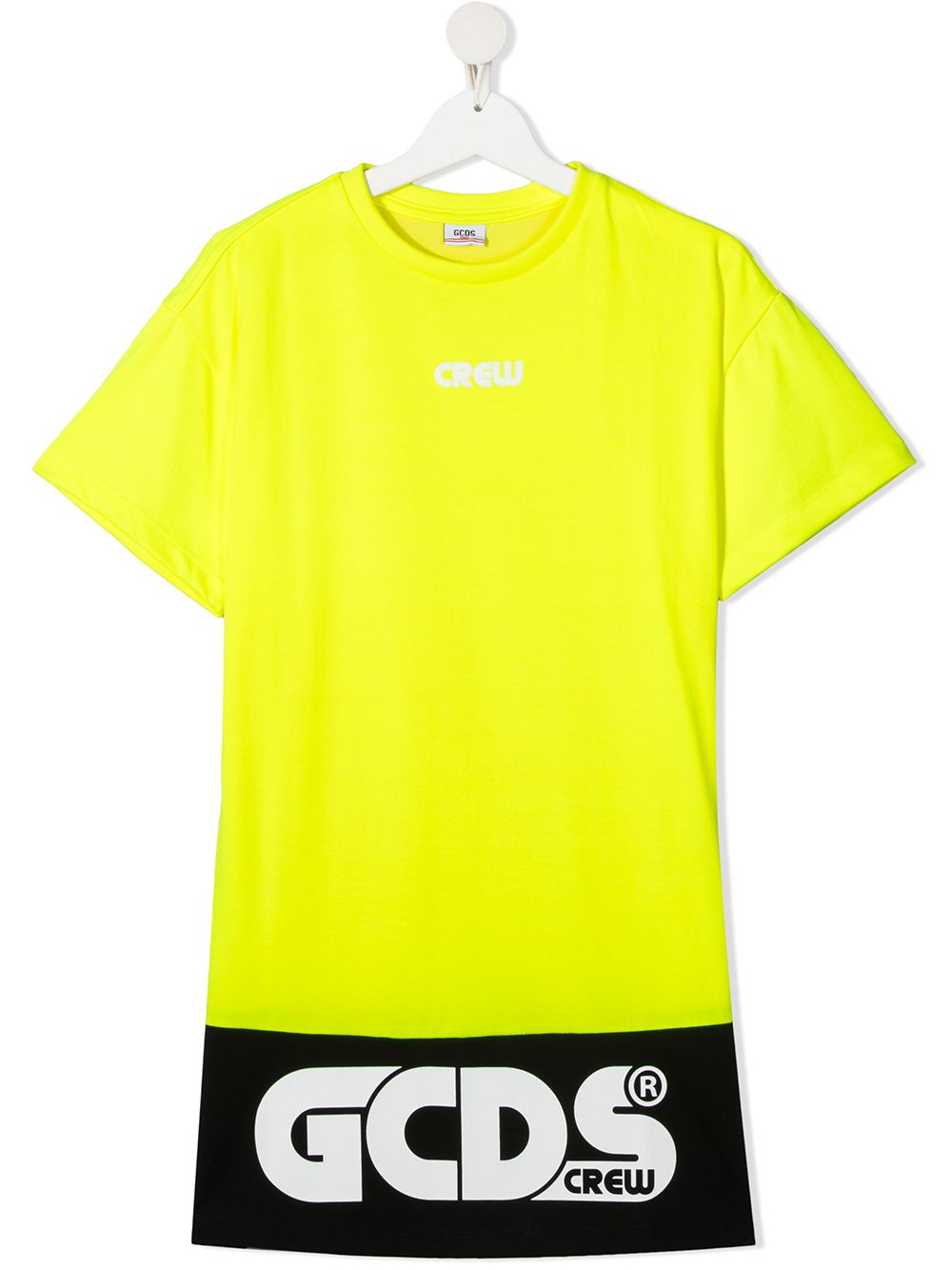 фото Gcds kids платье-футболка в стиле колор-блок с логотипом